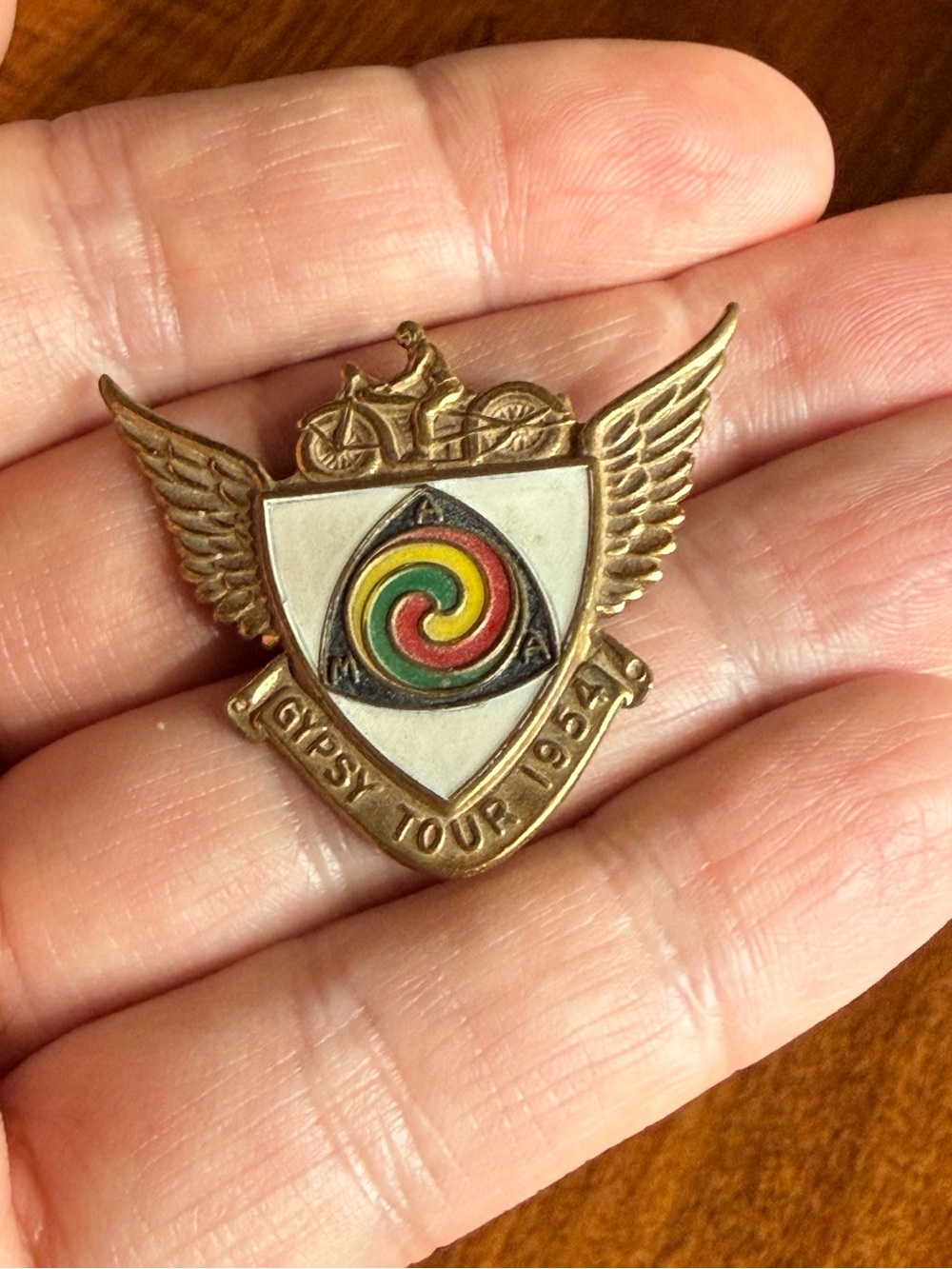 1954 Gypsy Motorcycle Tour Pin Brooch